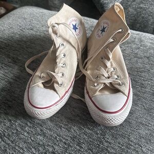 Converse High-Top Sneakers in Beige